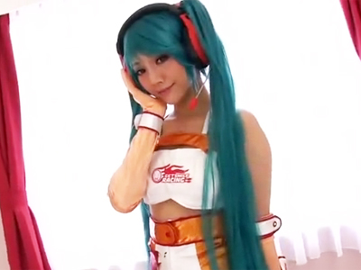 62297 - 初音ミクコスプレのみづなれいの衣装に穴あけてチンポハメ→ザーメンぶっかけ