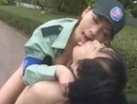 671376 - 「こんなとこで止めちゃだめでしょ？」巨乳痴女が違反者を取締と称して野外ハメ！